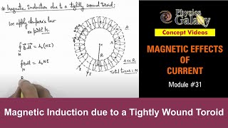 Class 12 Physics  Magnetic field 31 Magnetic Induction due to a Tightly Wound Toroid  JEE amp NEET [upl. by Hadleigh]