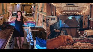 Van Tour  Solo Female Vanlife in Transit Camper Conversion With Oven amp Home Theater  Ep1 [upl. by Pohsib969]