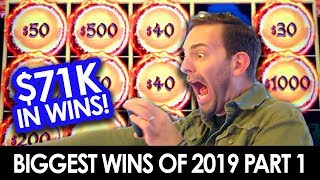 💸 BIGGEST WINS OF 2019 🌟 71000 in JACKPOTS and MORE 🎰 Part 1 of 3 [upl. by Anawed]