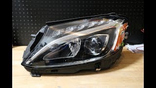 MercedesBenz C Class LED Headlight Tear DownDisassembly [upl. by Eiuqcaj]