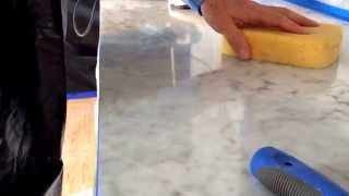 How to remove a Scratch from Marble by Steve Aussem Step 1 [upl. by Anaicilef634]