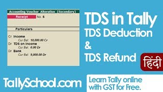 TDS in Tally  TDS Deduction amp Refund Entries in Tally [upl. by Nemajneb]