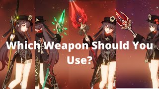 Hu Tao Weapon Comparison Homa R1 vs Lithic R5 vs PJWS R1 vs Deathmatch R3 [upl. by Tris]