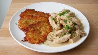 Geschnetzeltes quotZürcher Artquot mit Rösti  Meat Strips quotZurich Stylequot with Hash Browns ENG SUBS [upl. by Russel635]