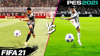 FIFA 21 vs PES 2021 Shooting Long Shots Finesse Shots Volleys Lobs amp More 4K [upl. by Tabby]