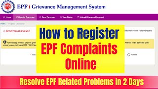 EPF GrievanceComplaint Registration Process [upl. by Chan722]