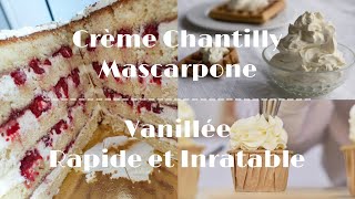 ✨Crème Chantilly Mascarpone Vanillée Recette Facile InratableGâteauLayerCakeDessertPâtisserie✨ [upl. by Naivatco584]