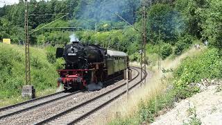 501 Jahre Ulmer Eisenbahfreunde Dampfzugfahrten auf der Geislinger Steige 4K [upl. by Zobias]