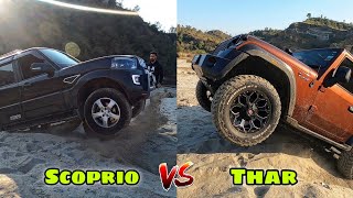 Thar 2020 vs Scorpio  Offroad battle [upl. by Sedruol613]