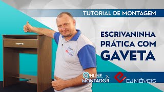 Aprenda a montar escrivaninha  Escrivaninha Prática com Gaveta EJ Móveis [upl. by Tierza]