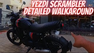 Yezdi Scrambler Detailed Walkaround Review [upl. by Ydnagrub]