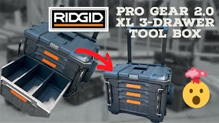 New Ridgid Pro Gear 20 XL 3drawer rolling tool box ridgidtools homedepot toolbox toolstorage [upl. by Carole19]