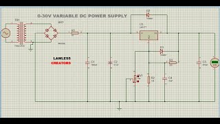 030V VARIABLE DC POWER SUPPLY  PART I  LAWLESS CREATORS  CIRCUIT DESIGNING [upl. by Hortensia]