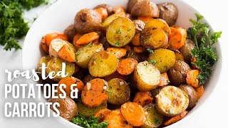 Easy ovenroasted potatoes and carrots with onion and zucchini [upl. by Abraham]