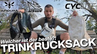 TrinkrucksackTrinkwesten Vergleich CYCLITE Race Backpack  APIDURA Haydration Vest  USWE Race 20 [upl. by Annahsat]