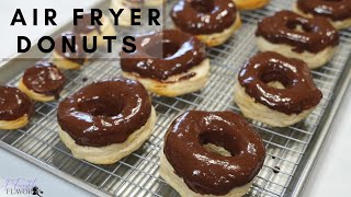 CHOCOLATE FROSTED AIR FRYER DONUTS RECIPE shorts [upl. by Edmee943]