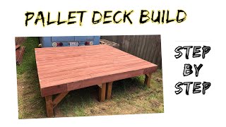 Off Grid Pallet Deck Build  DIY from wooden pallets for tiny house or shed [upl. by Cacie300]