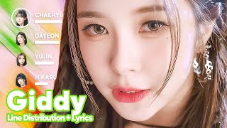 Kep1er  Giddy Line Distribution  Lyrics Karaoke PATREON REQUESTED [upl. by Crisey]