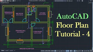 AutoCAD Floor Plan Tutorial for Beginners  4 [upl. by Nelubez176]