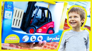 Bruder Toy Forklift Surprise and Shoutout Show [upl. by Calandra]