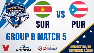 🇸🇷 SURINAME vs 🇵🇷 PUERTO RICO  2023 Mens NORCECA Championship Group Play [upl. by Htebsil]