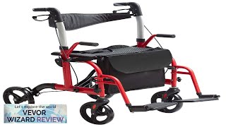 VEVOR 2 in 1 Rollator Walker amp Transport Chair for Seniors Folding Review [upl. by Iphigeniah912]