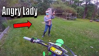 Angry Lady Vs Dirt Bike [upl. by Dorie369]