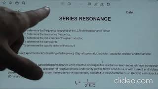 Series Resonance Circuit RLC Experiment [upl. by Lacefield]