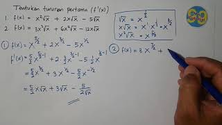 Cara Mudah dan Benar Menentukan Turunan Fungsi Aljabar Bentuk Akar [upl. by Darnoc]