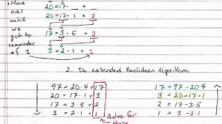 Euclidean Algorithm and Multiplicative Inverse Ex 1 [upl. by Zabrina]