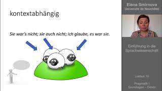 Einführung in die Sprachwissenschaft Thema 19 – Pragmatik Grundlagen Deixis [upl. by Landing872]