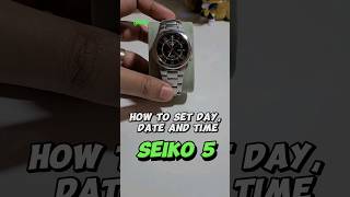 Seiko 5  How to set time day date [upl. by Nylssej791]