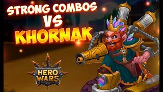 Hero Wars  Campaign 14 Heart of the Capital  BOSS King Khornak  4 heroes to get all stars [upl. by Erotavlas]