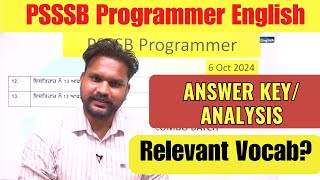 PSSSB Programmer Exam 2024 Answer Key  English Analysis  PSSSB New Pattern 2024  Electric English [upl. by Airbmac700]