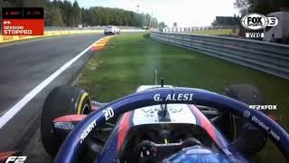 Anthoine Hubert Formula 2 crash at Spa [upl. by Kesia]