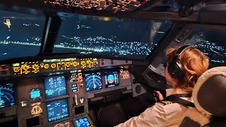 Beautiful FEMALE PILOT Takeoff Airbus A320  Cockpit View [upl. by Beitz]