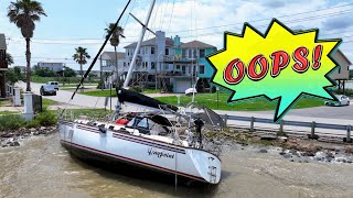 Beached Sailboat Off of Todville Road in Seabrook [upl. by Reywas]