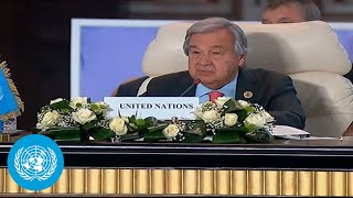 Remarks by UN Chief António Guterres at the Cairo Summit for Peace [upl. by Gnouh]