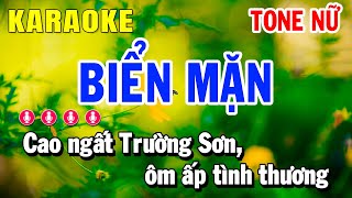 Biển Mặn Karaoke Tone Nữ Em Nhạc Sống  Beat Mới  Huỳnh Lê [upl. by Babette]