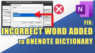 OneNote  Remove or Fix Wrong Spelled Words from Dictionary [upl. by Aynik]