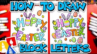 How To Draw Happy Easter In Block Letters [upl. by Alocin]