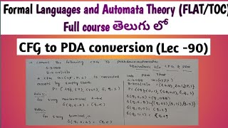 CFG to PDA conversion  equivalence between context free grammar and pushdown automata [upl. by Konstantine]