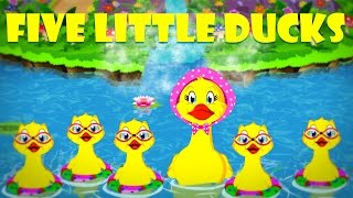 Five Little Ducks  Number Rhymes  FlickBox Nursery Songs with Lyrics [upl. by Hose]