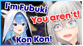 Suisei imitating Fubuki in front of Fubuki【Hololive  Eng Sub】 [upl. by Enilreug]