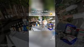 Lacy did the coke and mentos challenge Gone Wrong lacy cokeandmentos funny twitch [upl. by Norris]