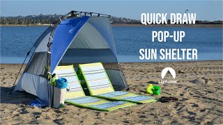 How to set up and take down the Lightspeed Outdoors Quick Draw PopUp Shelter  Beach Tent [upl. by Calloway]