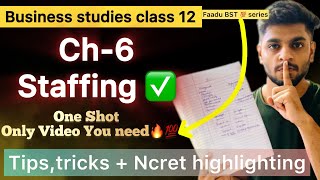 One ShotTips ampTricks Class 12 Business Studies STAFFING Chapter 6  Highlighting NCRET Concepts [upl. by Grove]