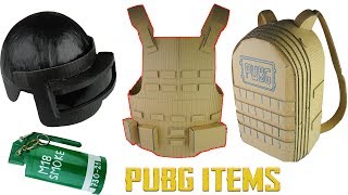 How to make PUBG ITEMS Compilation Level 3 Helmet Smoke Bomb Lvl 3 Military Vest Lvl3 Backpack [upl. by Calvert]