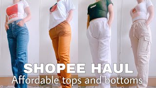 SHOPEE HAUL PH  AFFORDABLE TOPS amp BOTTOMS  Love Shamleene [upl. by Ydissak]