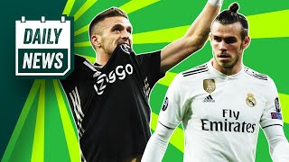 Real Madrid 14 Ajax reaction Spurs sink Dortmund  Dybala to Man United ► Onefootball Daily News [upl. by Aelanej]